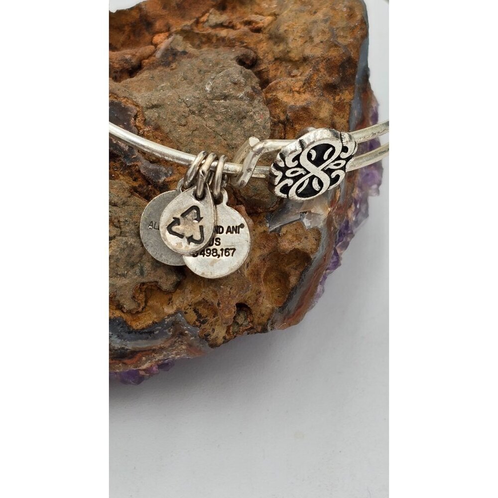 Alex and Ani Silvertone Path of Life Slide Charm Bangle Bracelet Jewelry - Picture 4 of 4